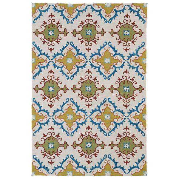 Kaleen Home and Porch Ivory 9 ft. x 12 ft. Indoor/Outdoor Area Rug