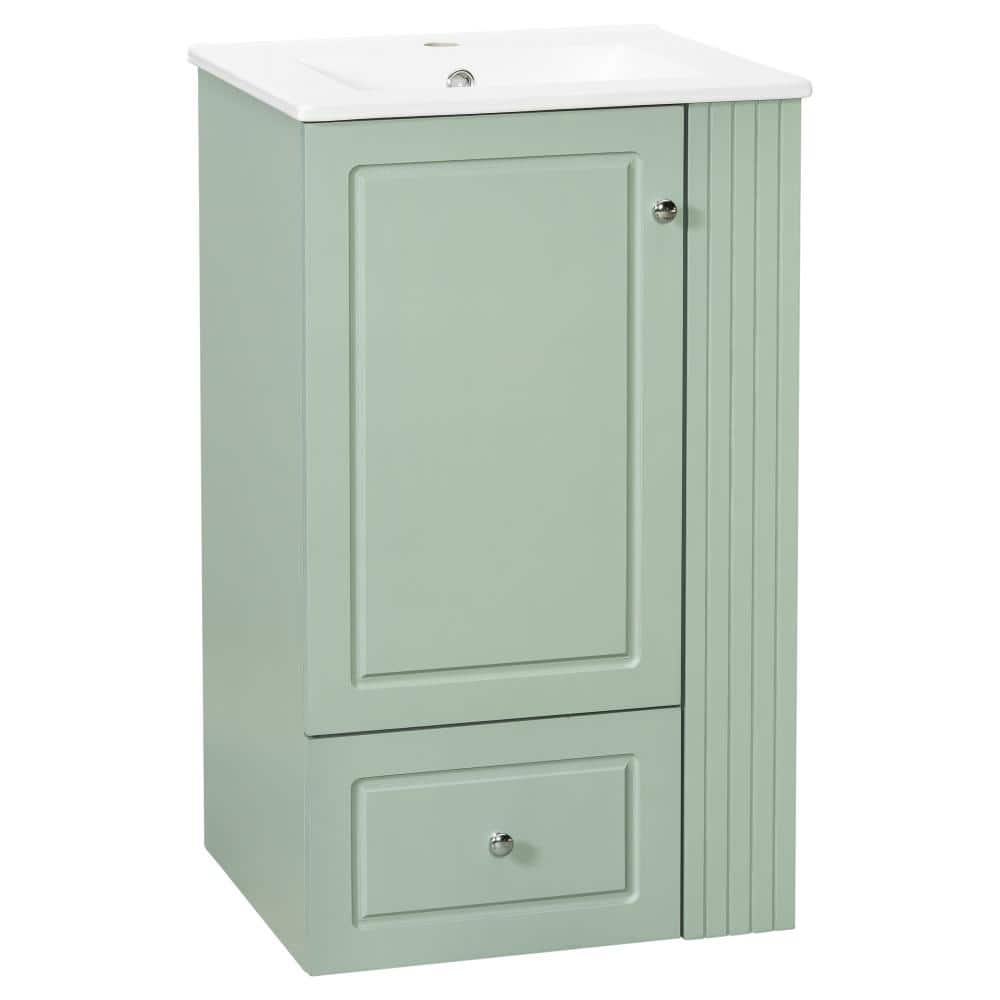 20 in. W x 18.3 in. D x 33.8 in. H Freestanding Bath Vanity in Green with White Ceramic Top(Unassembled) price history on PriceWatchPro