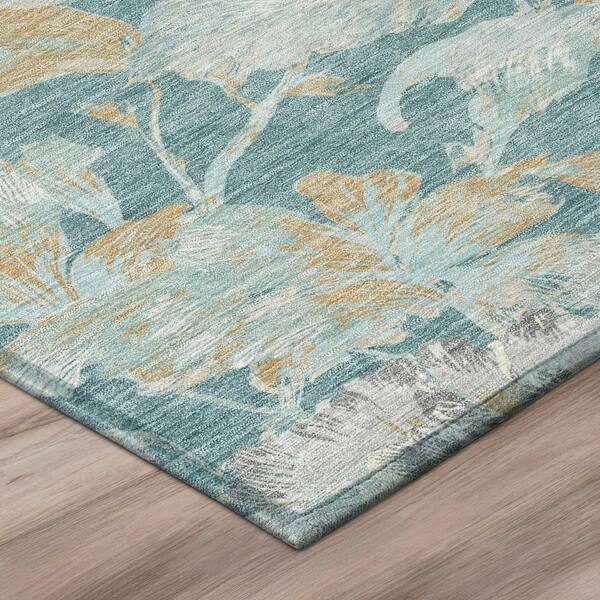 Chantille Machine Washable Indoor/Outdoor Abstract ACN3063 Teal 3 ft. x 5 ft. Area Rug