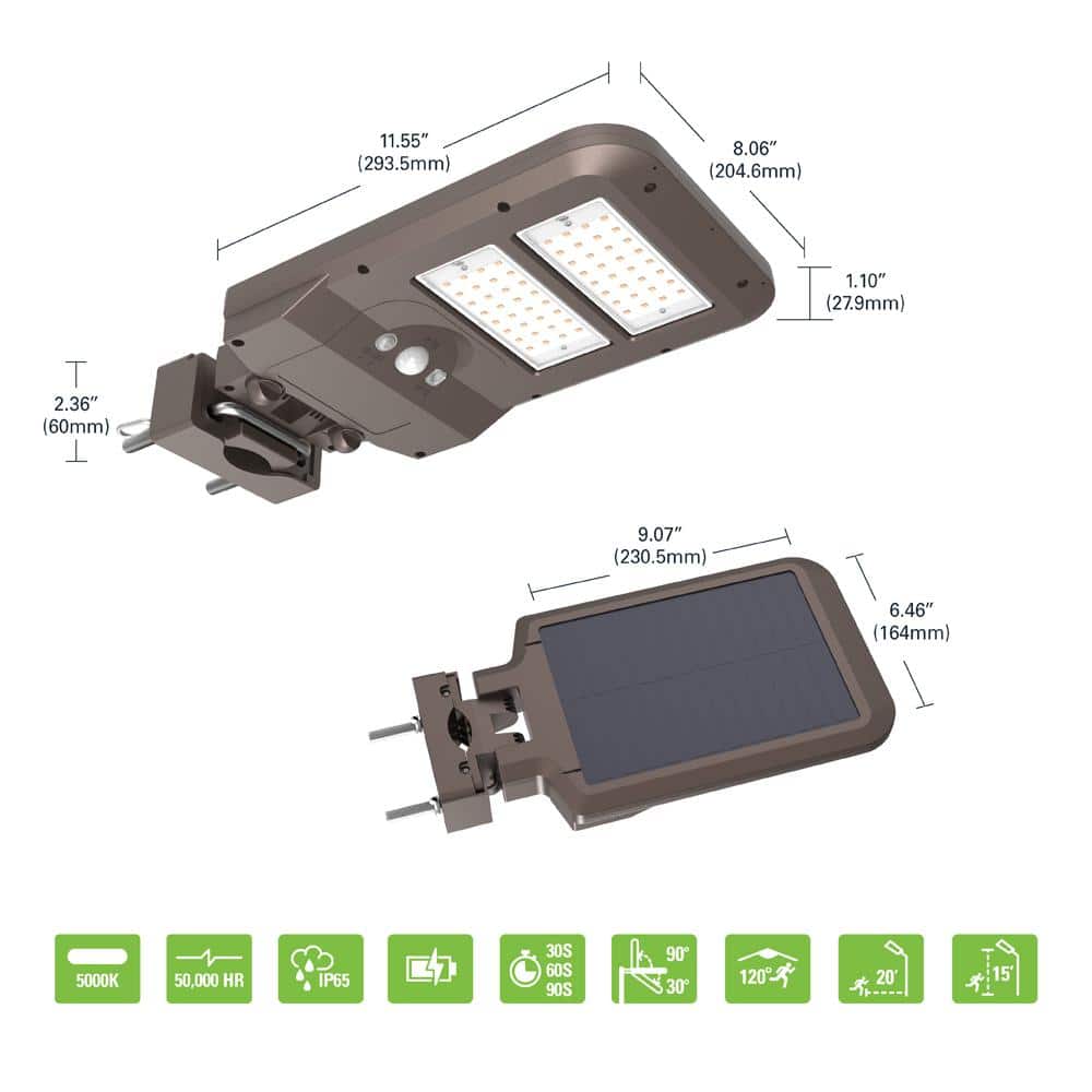 Bronze Solar Powered LED Flood Light with Motion Sensor