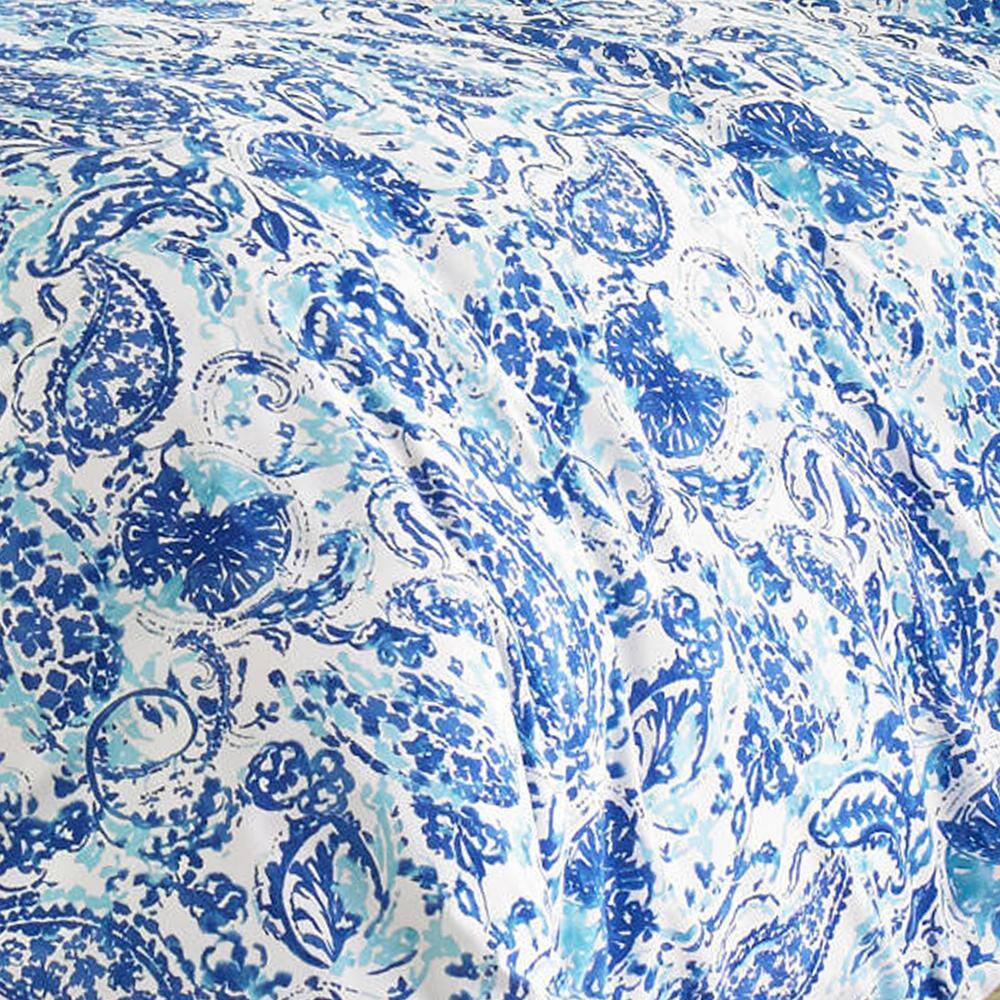 Brooke Twin Blue Cotton Reversible Comforter Set