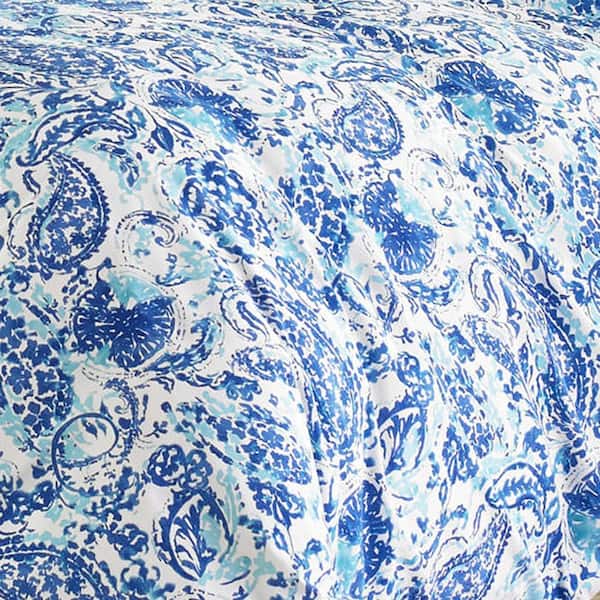 Poppy & Fritz Brooke 2-Piece Blue Paisley Cotton Twin Comforter