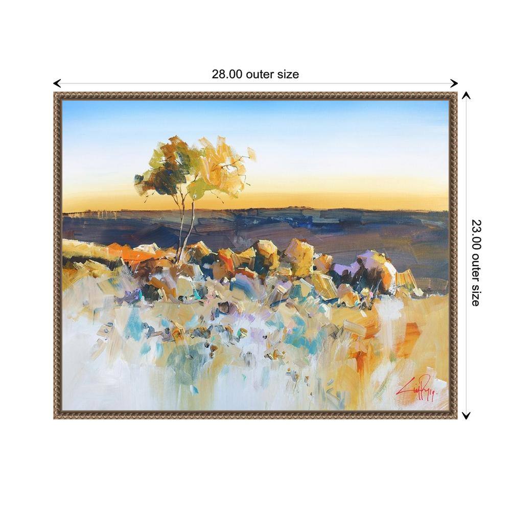 Silverton View Trees Abstract Landscape Canvas with Bronze Frame