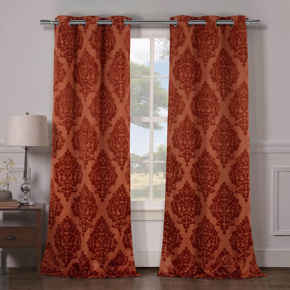 Catalina 38 in. W x 84 in. L Polyester Window Panel in Rust