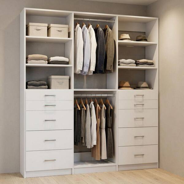 MODULAR CLOSETS Alto Collection 88.5 in. W White Tower System 2 5