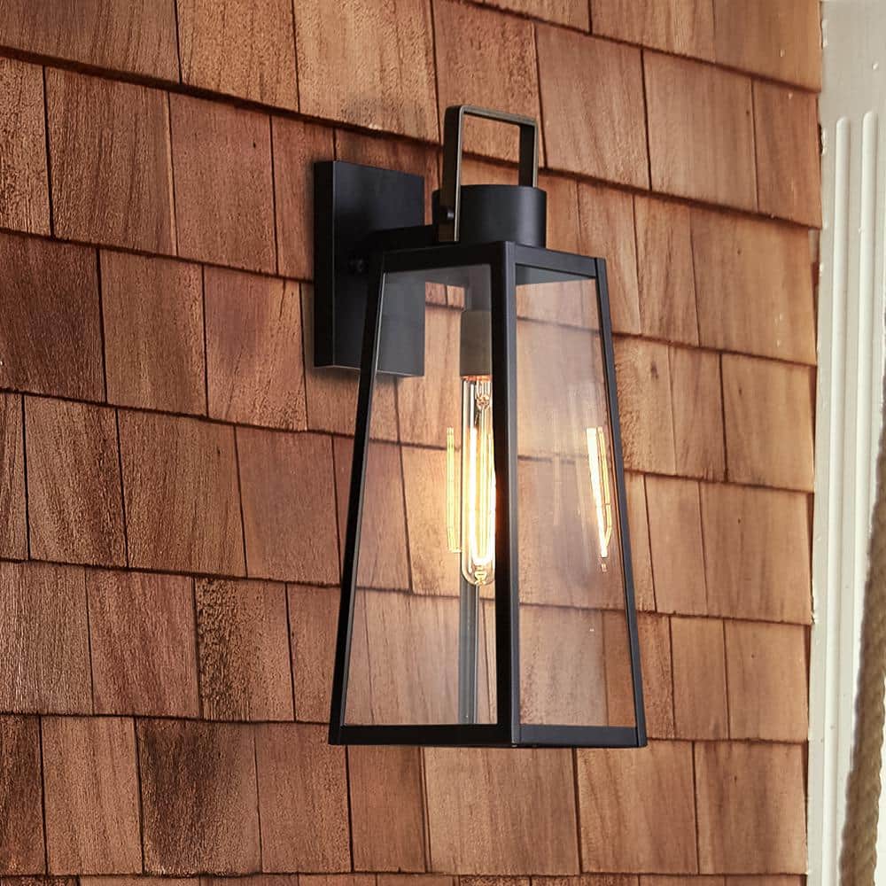 Hugh 1-Light Black Hardwired Outdoor Wall Lantern Sconce price history on PriceWatchPro