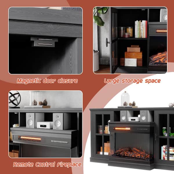 Clihome storage kitchen side cabinet 45-in W x 28-in H x 13-in D Brown Base Ready To Assemble Cabinet (Flat Panel Slab Door Style)