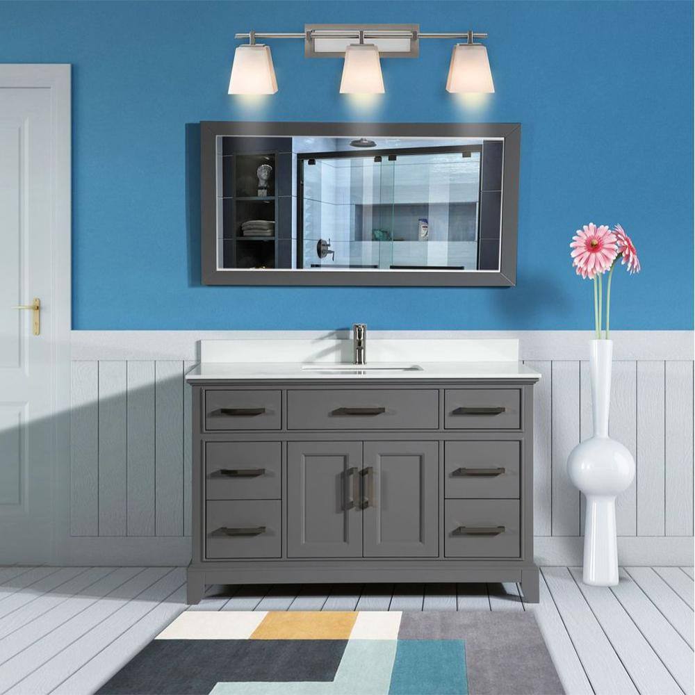 Vanity Art Genoa 60 in. W x 22 in. D x 36 in. H Bath Vanity in Grey