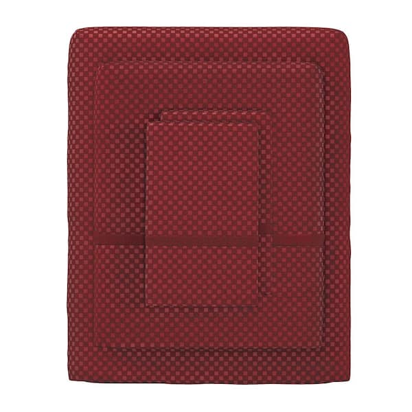 Unbranded 4-Piece Burgundy 90-GSM 100% Polyester Full Sheet Set