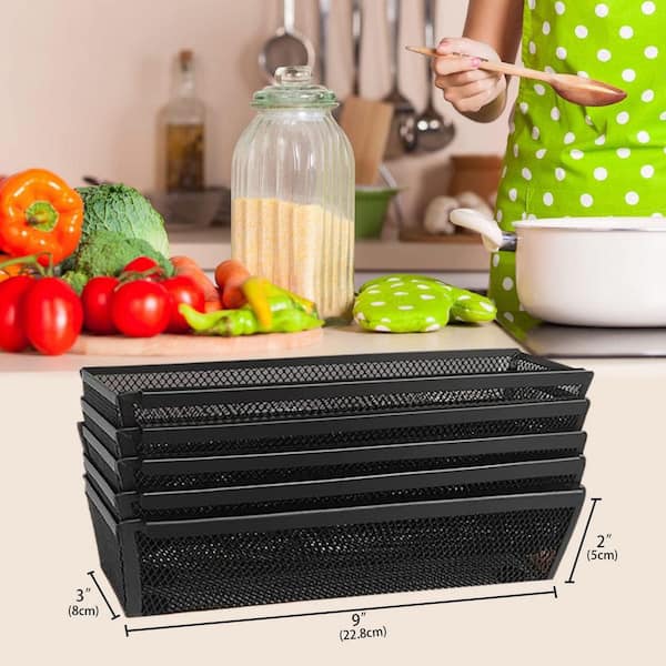 9 in. x 3 in. x 2 in. Metal Mesh Drawer Organizer for Kitchen Utensils, Cosmetic, Flatware and Pen, Black (2-Pack)