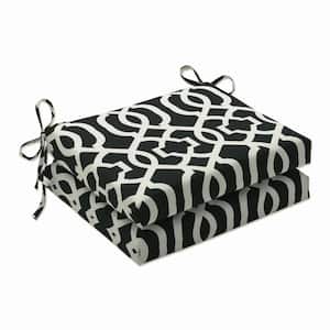 18.5 in. x 16 in. Outdoor Dining Chair Cushion in Black/White (Set of 2)