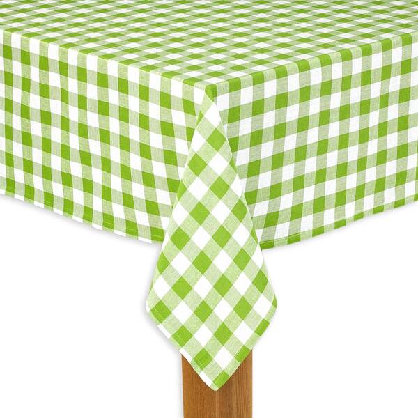 Lintex Buffalo Check 60 in. x 120 in. Green 100% Cotton Table Cloth for any Table