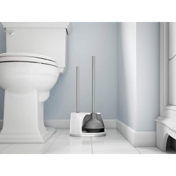 Rubbermaid White Plastic 5 in. Round Toilet Bowl Brush Holder