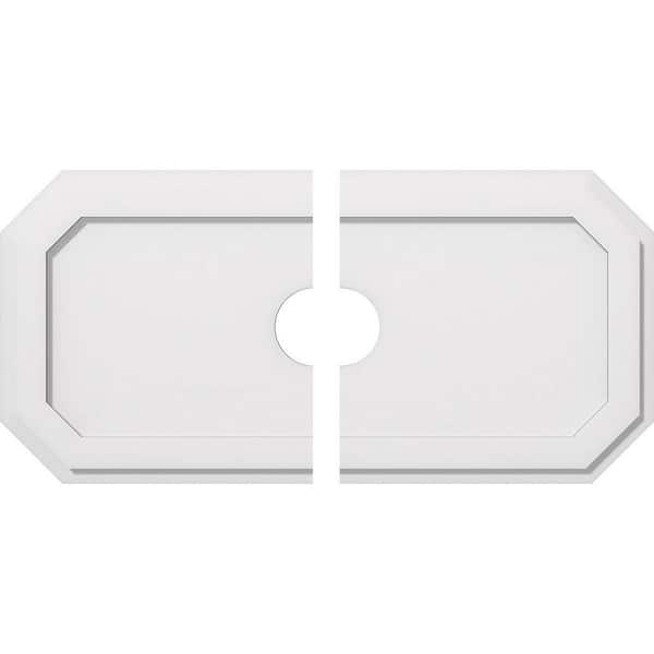 Ekena Millwork 32 in. W x 16 in. H x 4 in. ID x 1 in. P Emerald Architectural Grade PVC Contemporary Ceiling Medallion (2-Piece)