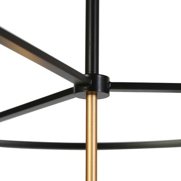 Zevni Modern Traditional 29.5 in. 8-Lights Black Chandelier