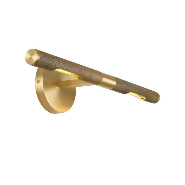 30 in. 2-Light Dimmable LED Brass Bathroom Wall Sconce, Modern Picture Light, for Painting Display, Artwork, Portrait