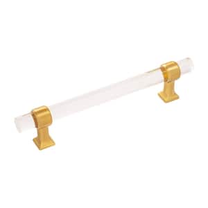 Crystal Palace 5-1/16 in. (128 mm) Center to Center Crysacrylic with Brushed Golden Brass Glam Zinc Bar Pull (10 Pack )