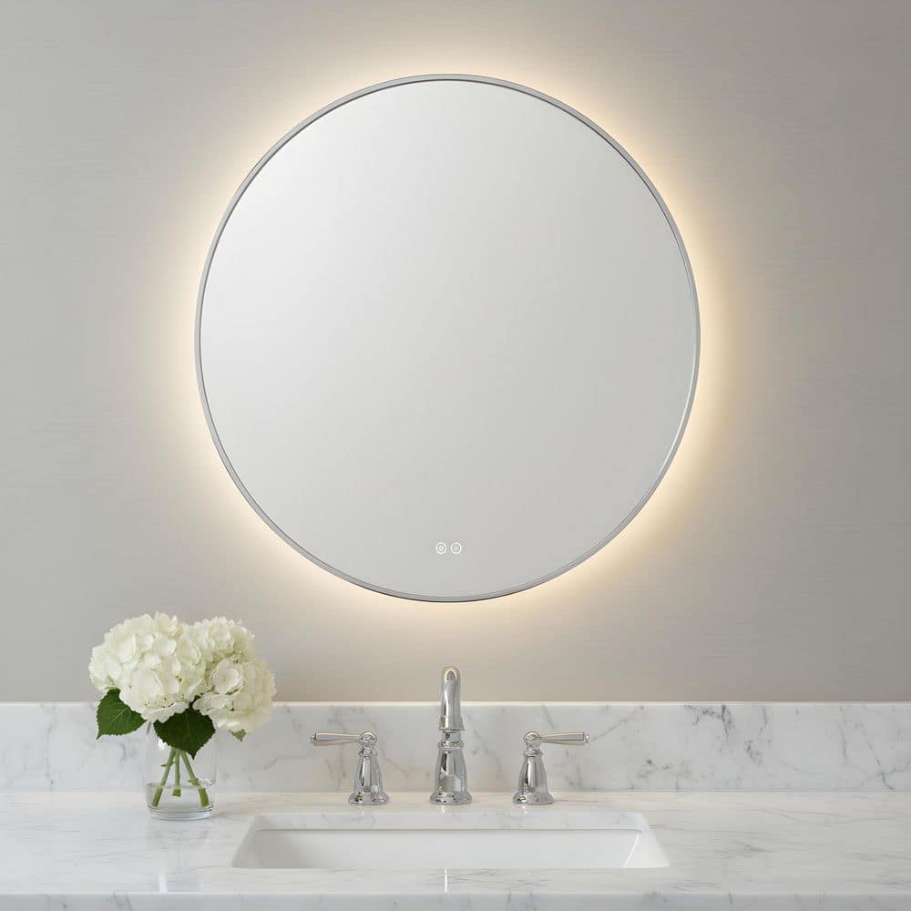 Cadre 36 in. x 36 in. Chrome Integrated LED Illuminated Dimmable Vanity Light Mirror price history on PriceWatchPro