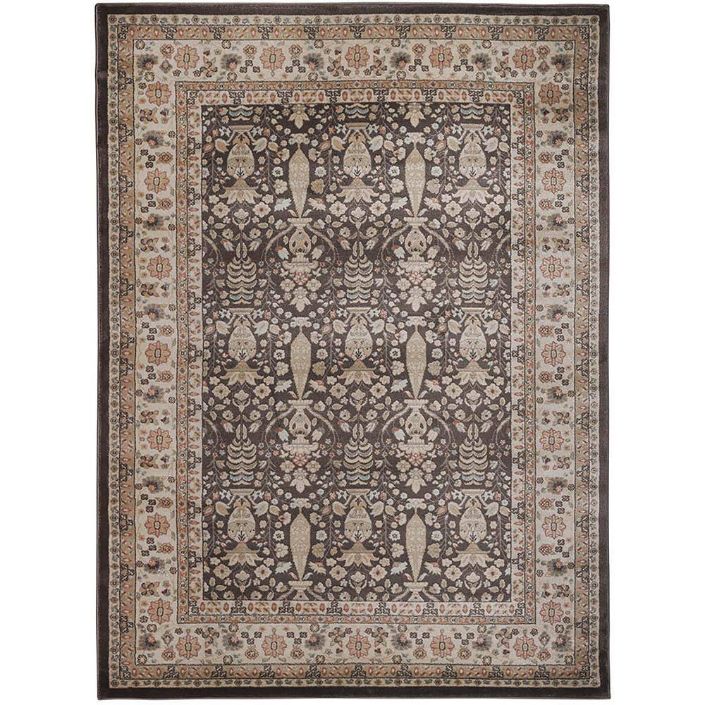 Garda Brown 3' x 5' Traditional Oriental Floral Area Rug 3812/1010