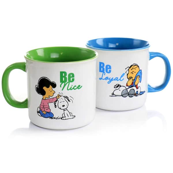 Peanuts 4 Piece 20 oz. Stoneware Wax Relief Beverage Mug Set in 2-Assorted  Designs 985119196M - The Home Depot