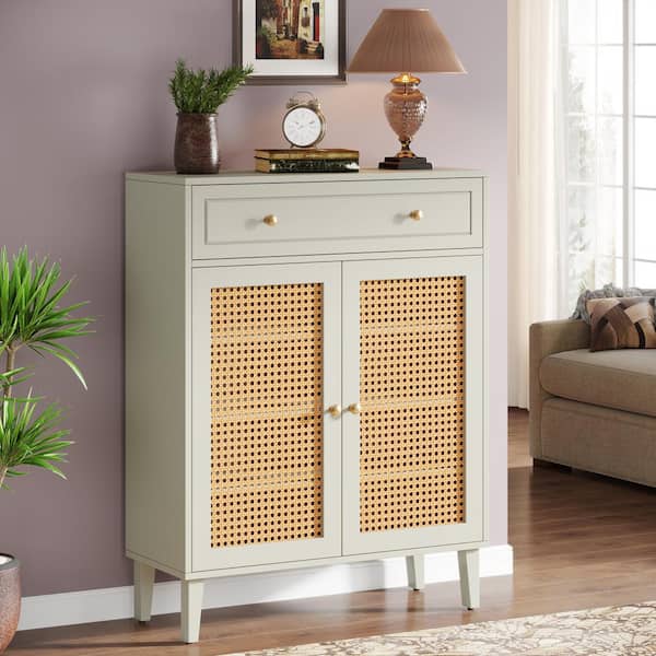 BYBLIGHT Ahlivia Mint Green 43.7 in. H Modern Storage Cabinet with 4-Adjustable Shelves