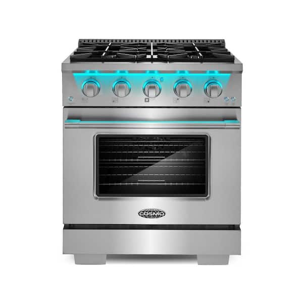30 in. Vista Collection 4.3 cu. ft. Gas Range, 4-Burners, Convection Oven, LED Light Panel, in Modern Stainless Steel