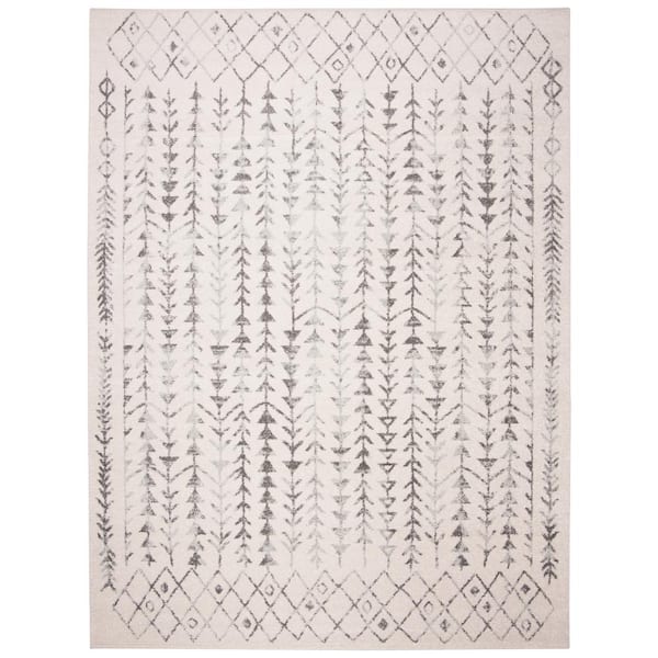 Tulum 12 ft. x 15 ft. Ivory/Gray Geometric Area Rug