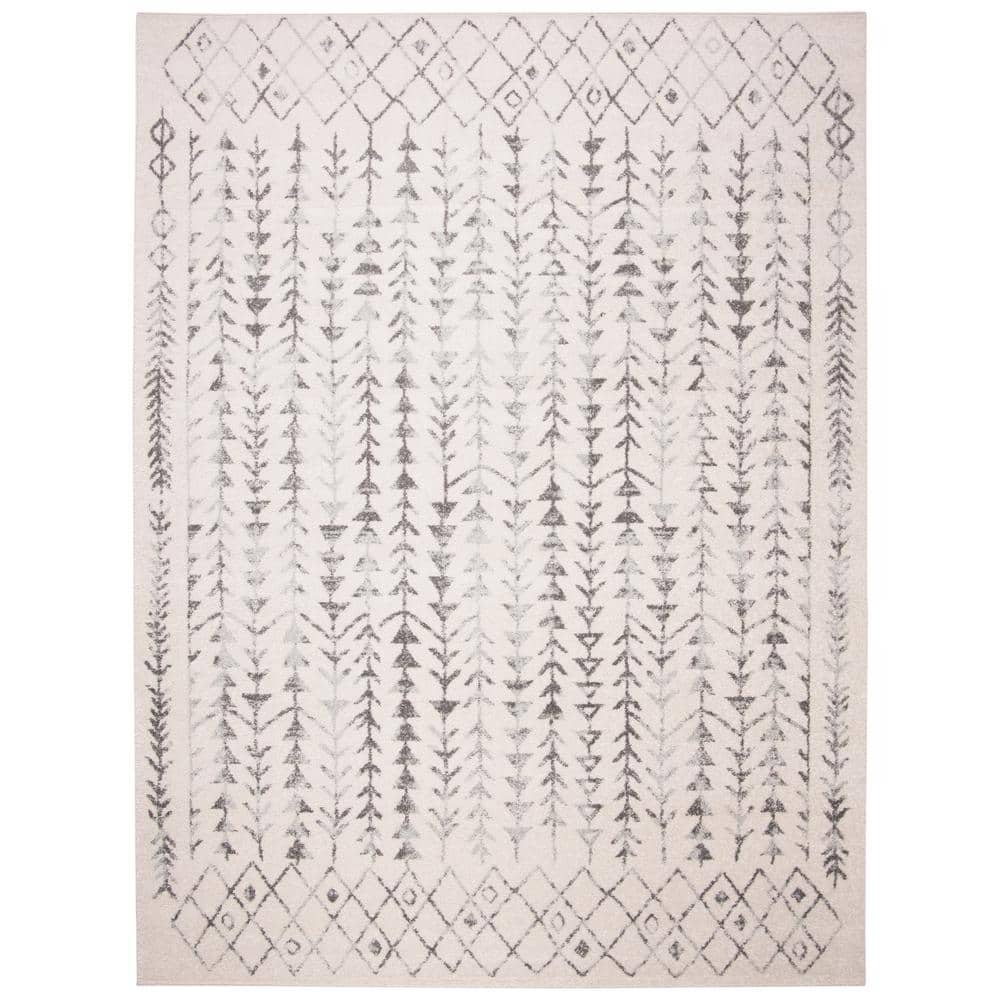 Safavieh Tulum Ivory Gray 8 Ft X 10, Tribal Print Area Rugs 8×10