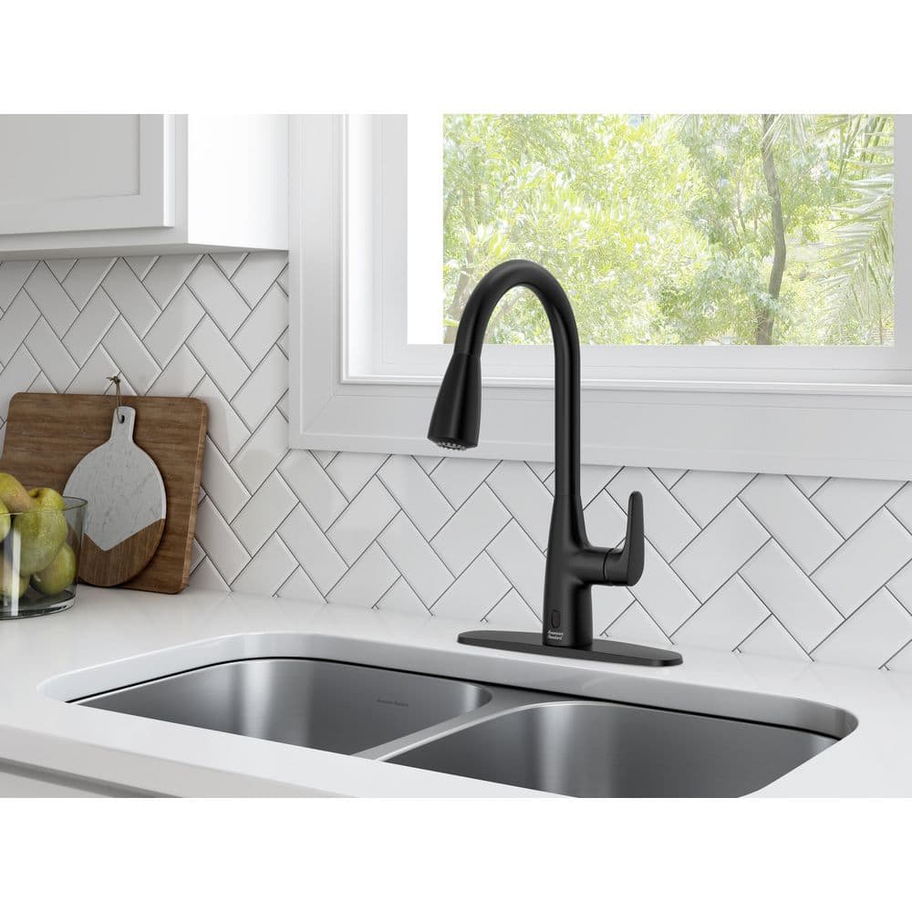 Matte Black Touchless High-Arc Pull-Down Kitchen Faucet