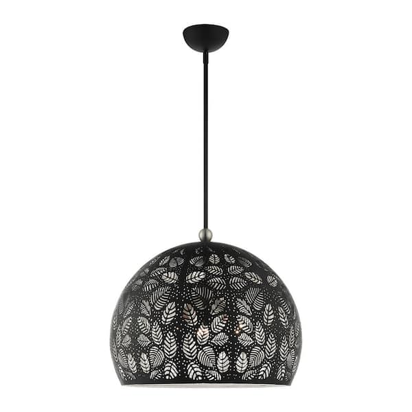 Allenworth 3-Light Black with Brushed Nickel Accents Pendant