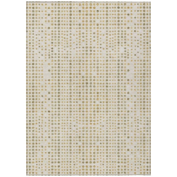 Chantille Machine Washable Indoor/Outdoor Abstract ACN3015 Cream 8 ft. x 10 ft. Area Rug