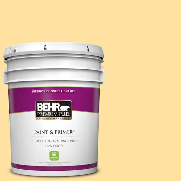 BEHR PREMIUM PLUS 5 gal. #P280-3 Polka Dot Skirt Eggshell Enamel Low Odor Interior Paint & Primer