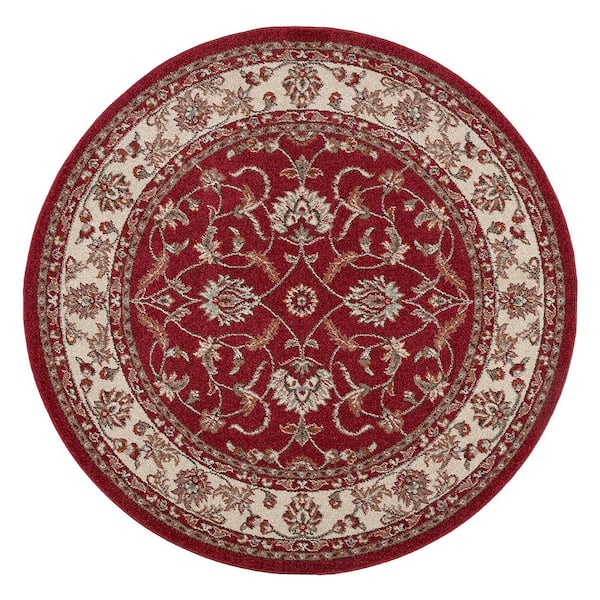 Concord Global Trading Chester Sultan Red 5 ft. Round Area Rug