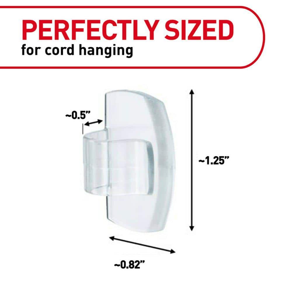 Clear Self-Adhesive Round Cord Clips, 10 Pack