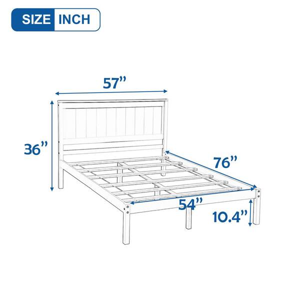 White Full Size Platform Bed Frame With, Neiden Bed Frame Pine Luröy Twin