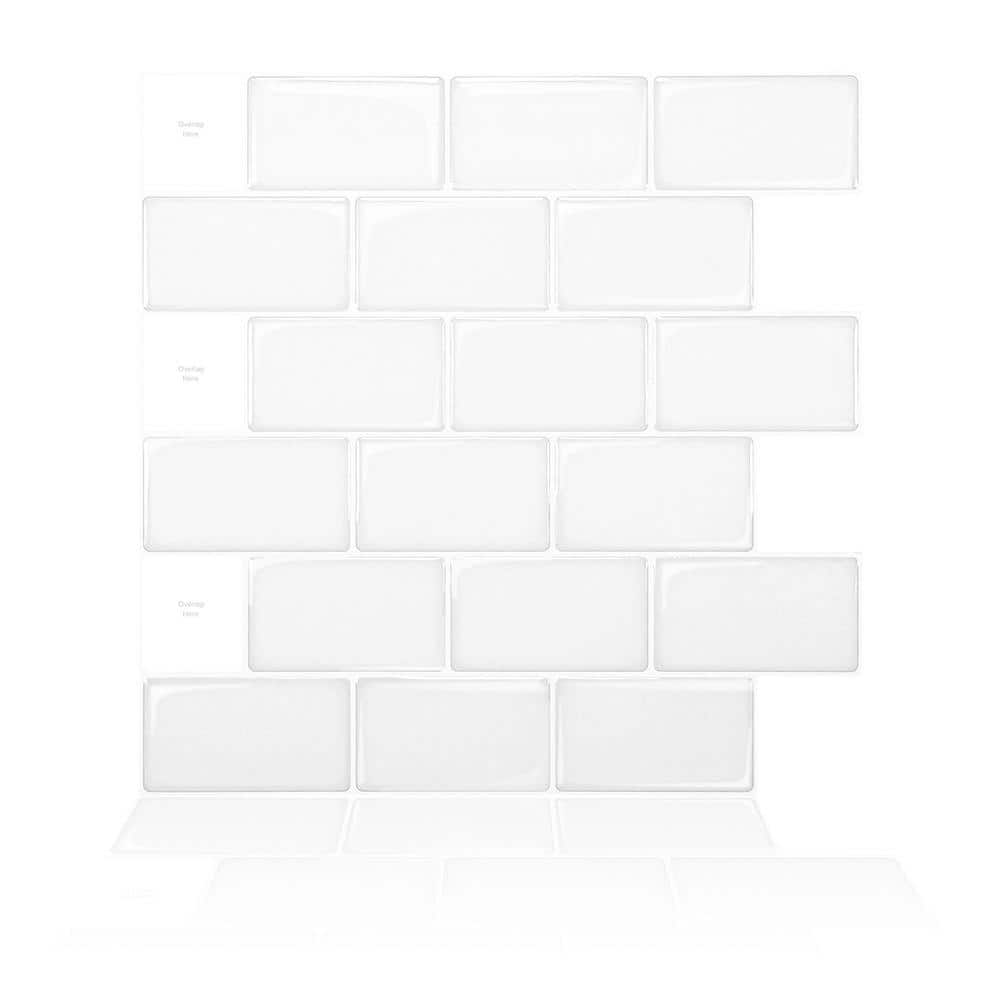 LONGKING Teal 20-Sheet Peel and Stick Backsplash Tile Sticker, 12x12  (Thicker Design)