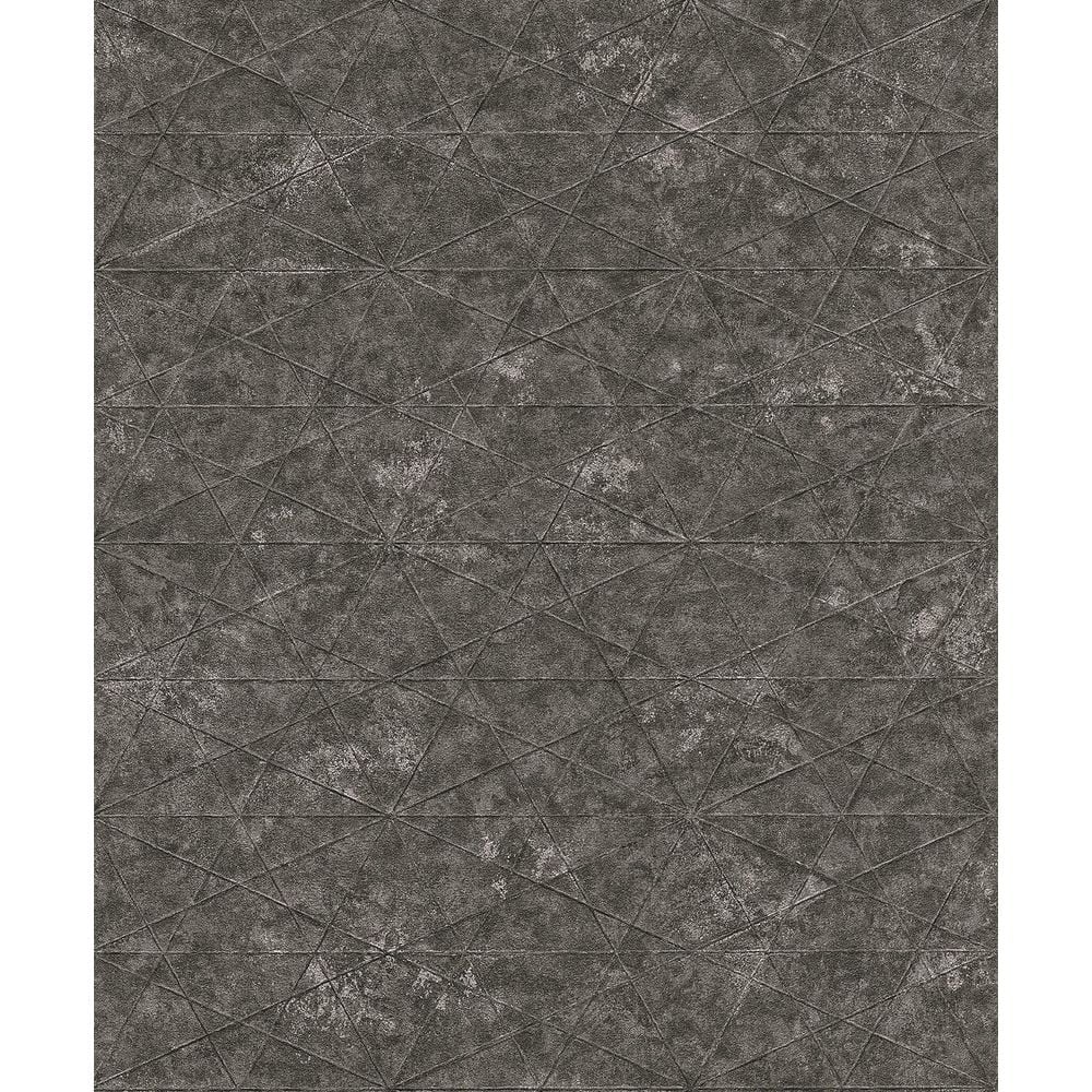 Anthracite 3D Geometric Non-Woven Wallpaper Roll