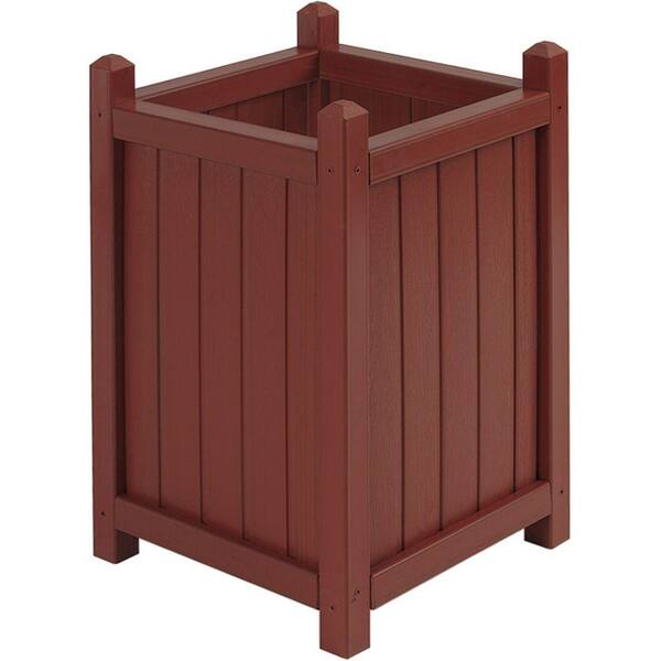 Cal Designs 16 in. Square Tall Mahogany All Weather Composite Crown Planter