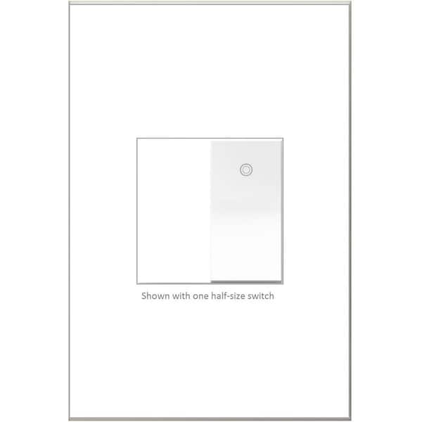 Legrand adorne Paddle 15 Amp 277-Volt Single Pole/3-Way Half Size Rocker Light Switch with Microban, White