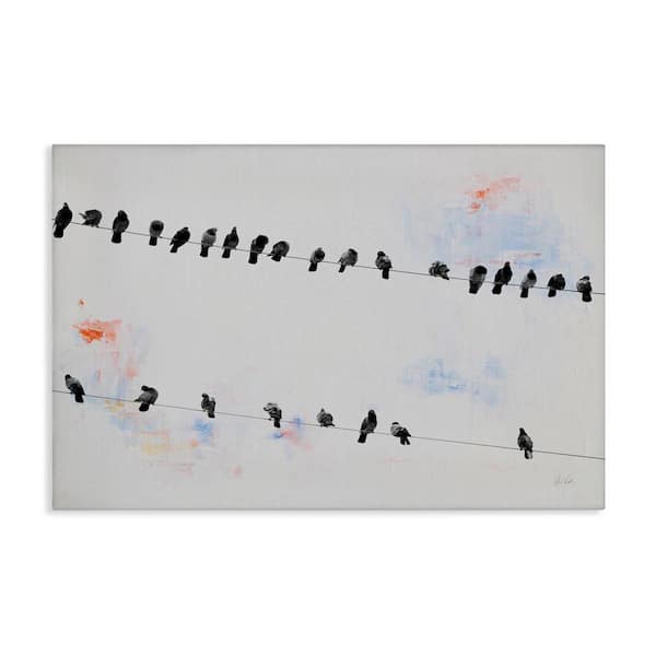 Stupell Industries Migrating Birds on Wire by Deborah Revell Unframed Animal Graphic Art Print 16 in. x 24 in.