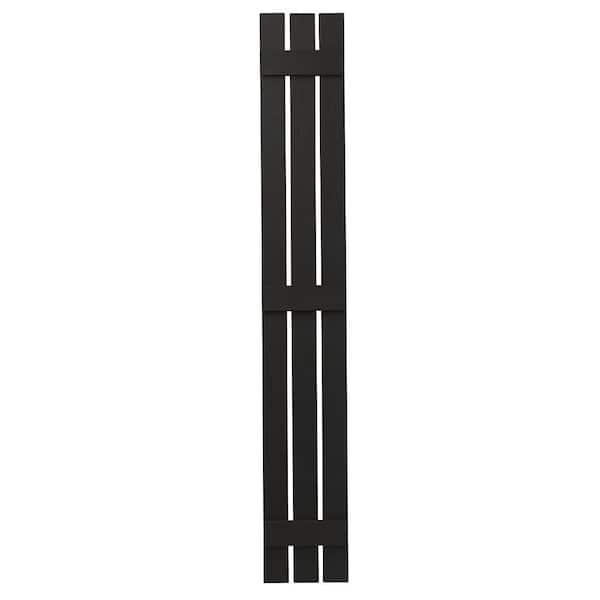 Ply Gem 12 in. x 81 in. Polypropylene 3-Board Open Board and Batten Shutters Pair in Peppercorn