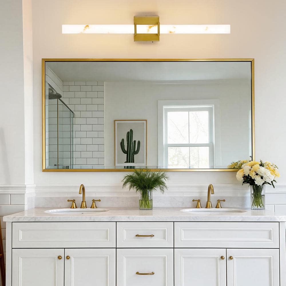30 in. Linear Gold Vanity Light,Wall Sconce with Faux Onyx Resin Shade price history on PriceWatchPro