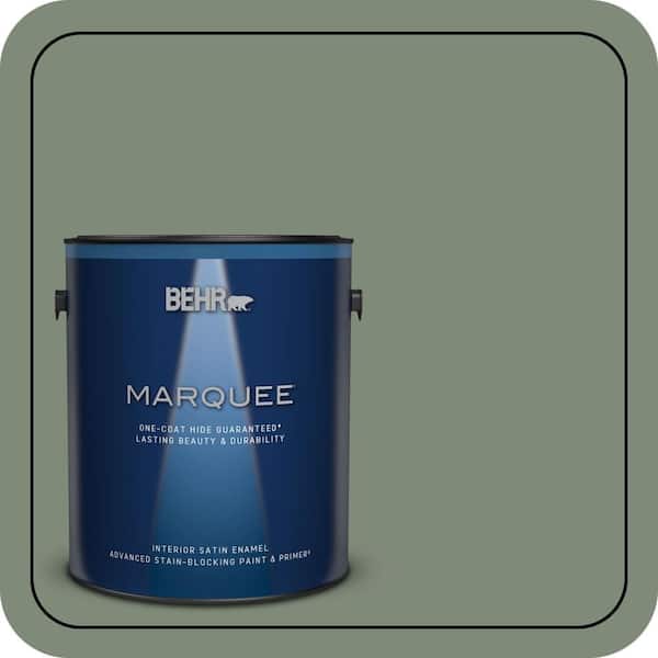 BEHR MARQUEE 1 gal. #N400-5 Thai Basil One-Coat Hide Satin Enamel Interior Paint & Primer