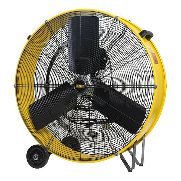 Edendirect 30 in. BLDC Heavy Duty Industrial DC Drum Fan in Yellow 