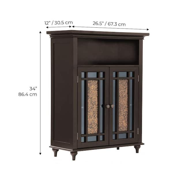 Elegant Home Fashions Versailles 27-in W x 34-in H x 13.5-in D Dark Espresso MDF Freestanding Linen Cabinet