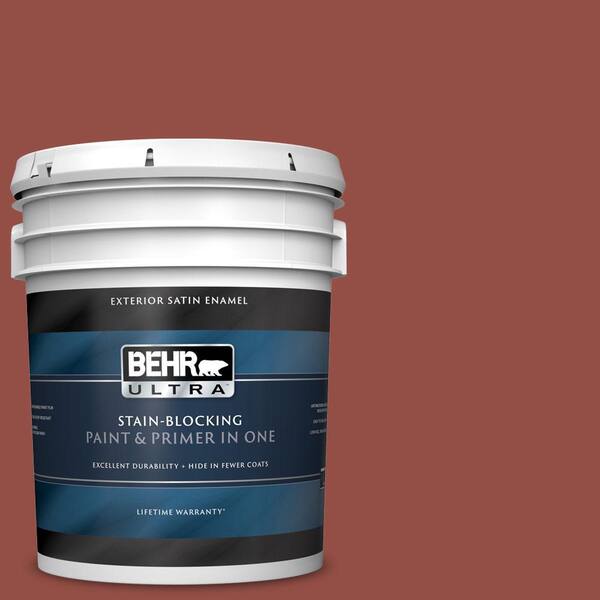 BEHR ULTRA 5 gal. #UL120-21 Powdered Brick Satin Enamel Exterior Paint and Primer in One