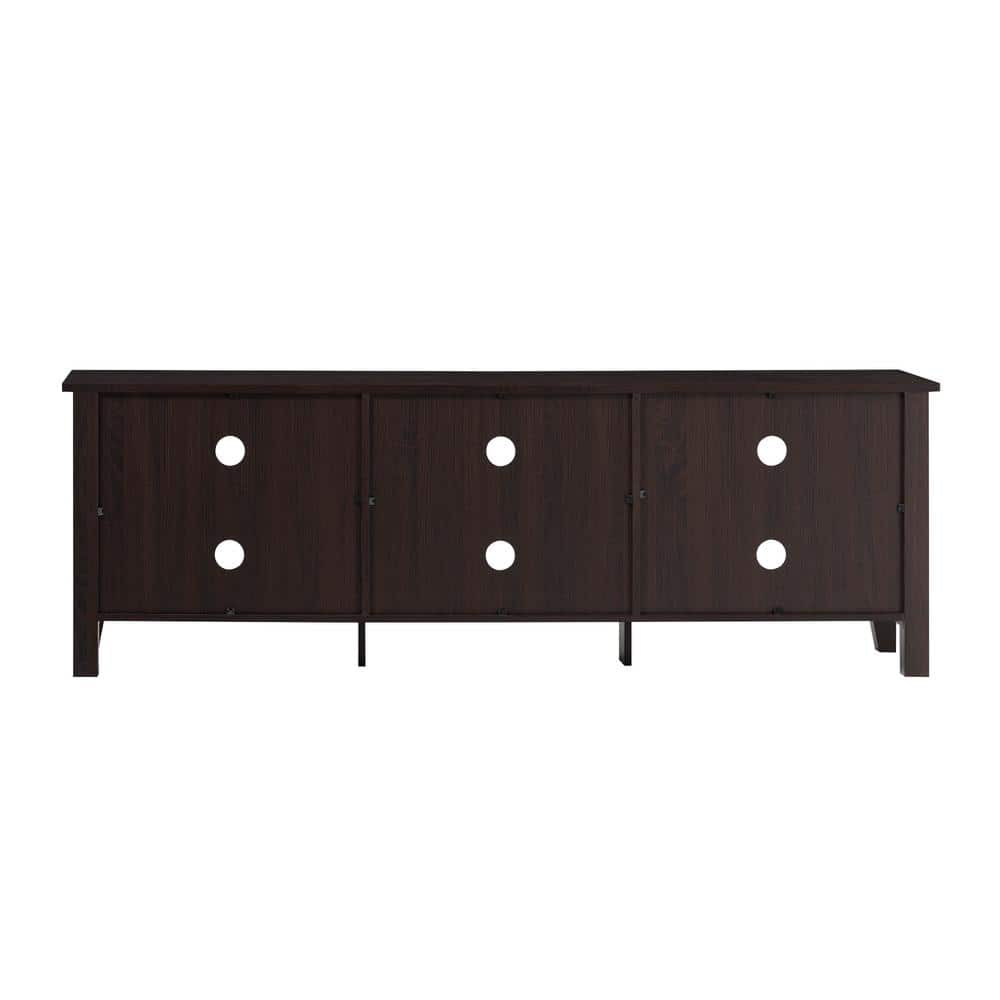Espresso 70" MDF Wood TV Stand with Cabinet