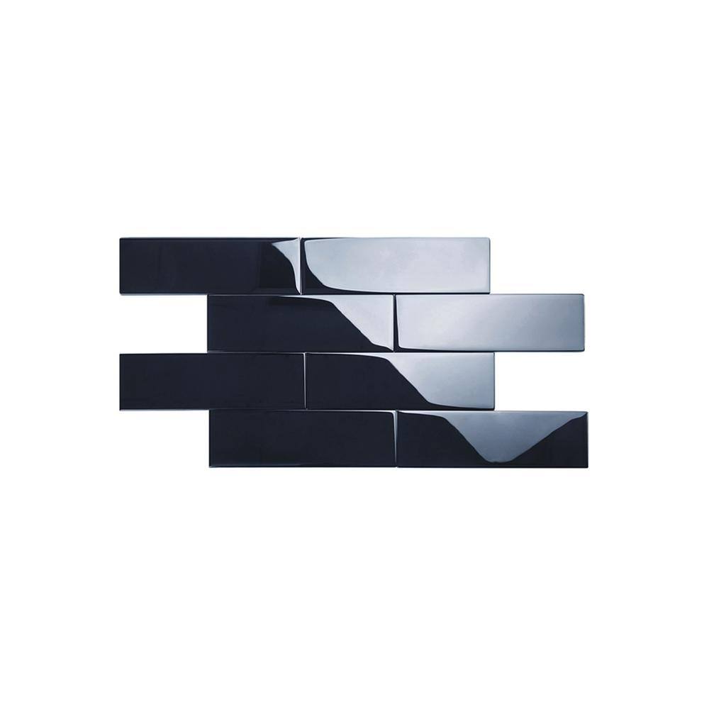 Midnight Blue 4" x 12" Glossy Glass Subway Wall Tile