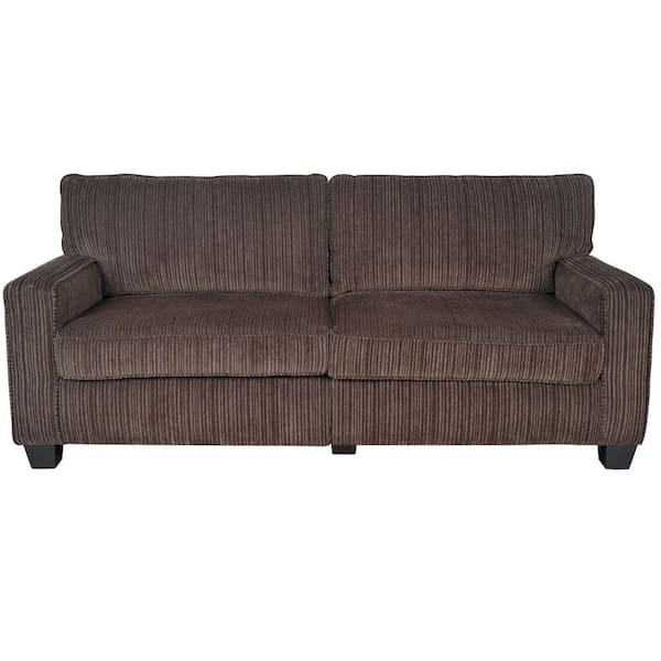 Serta RTA San Paolo 73 in. Minx Brown Polyester 2-Seater Sofa with Removable Cushions