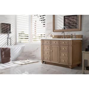Bristol 48 in. W x 23.5 in. D x 34 in. H Bathroom Vanity in Whitewashed Walnut with Ethereal Noctis Quartz Top